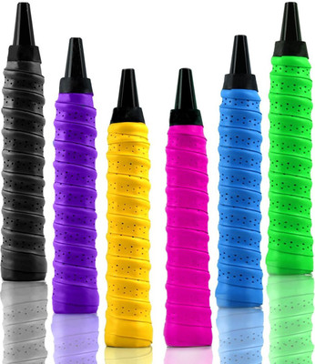 

QUINERGYS Absorb Moisture Perforated Anti Slip Racket Contoured Grip(Multicolor, Pack of 6)