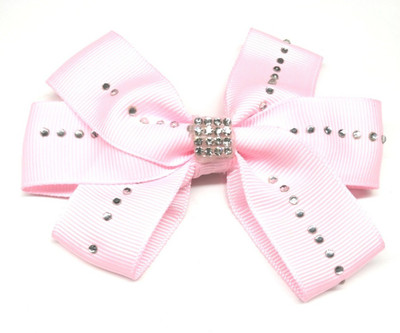 

LOOK NEW Pink Hair Bow Diamante Clip Hair Clip(Pink)