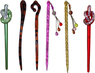 

GEET Combo of Multi Color Juda Sticks Bun Stick(Multicolor)