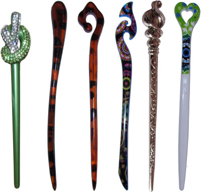 

GITTI Combo of Multi Color Juda Sticks Bun Stick(Multicolor)