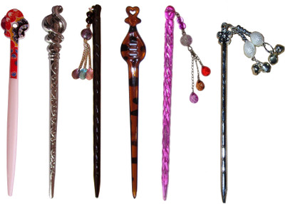 

GUJRAT Combo of Multi Color Juda Sticks Bun Stick(Multicolor)