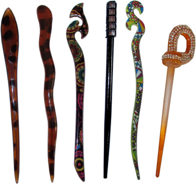 

MUBARAK Combo of Multi Color Juda Sticks Bun Stick(Multicolor)