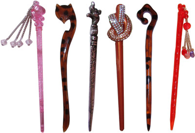 

SHOOK Combo of Multi Color Juda Sticks Bun Stick(Multicolor)
