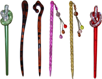

GINU Combo of Multi Color Juda Sticks Bun Stick(Multicolor)