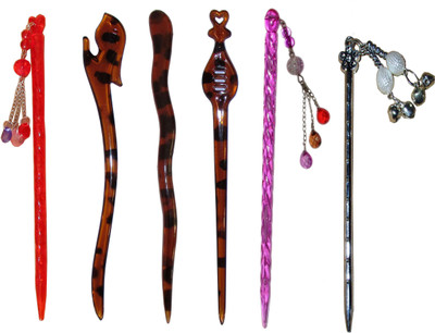 

GURUKUL Combo of Multi Color Juda Sticks Bun Stick(Multicolor)