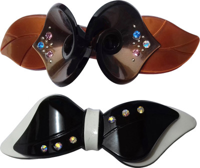 

Shreya Collection Combo of 2 Multicolour Shiny Hair Ponytail Barrette Clutcher Clip Alligator Buckle - 10068.7 Hair Clip(Multicolor)
