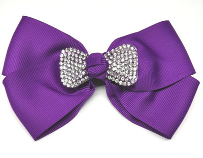 

LOOK NEW Purple Hair Bow Diamante Clip Hair Clip(Purple)