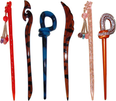 

KIPO Combo of Multi Color Juda Sticks Bun Stick(Multicolor)