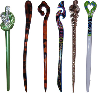 

BEEP Combo of Multi Color Juda Sticks Bun Stick(Multicolor)