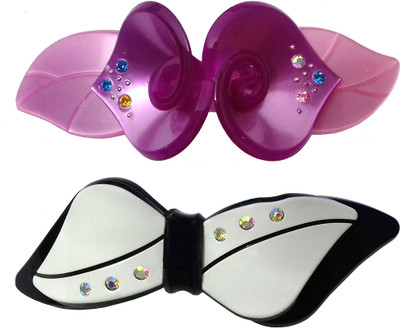 

Shreya Collection Combo of 2 Multicolour Shiny Hair Ponytail Barrette Clutcher Clip Alligator Buckle - 10068.4 Hair Clip(Multicolor)