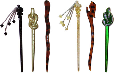 

PARROT Combo of Multi Color Juda Sticks Bun Stick(Multicolor)