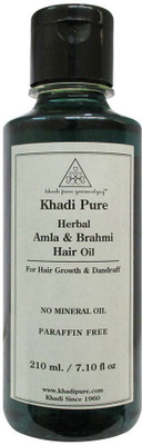 

Khadi Pure Herbal Amla & Brahmi Hair Oil - Mineral Oil & Paraffin Free Hair Oil(210 ml)