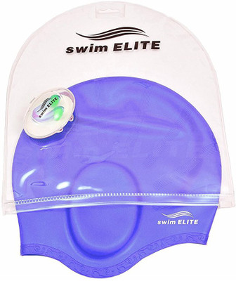 

QUINERGYS ™ Dense Purple - Lightweight, Non-Toxic, Flexible And Resilient Silicone Swimming Cap Suitable for All Ages and All Hair Lengths, also Comes With Nose Clip And Ear Plugs Swimming Kit