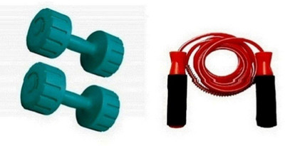 

Venom GREEN COLOR 1KG VINYL PLASTIC DUMBELL AND RED COLOR BEARING SKIPPING ROPE Gym & Fitness Kit