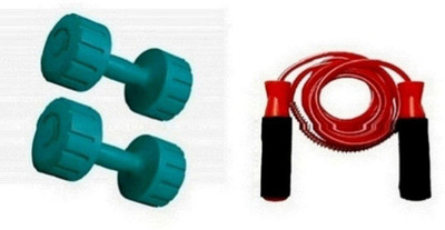 

Venom GREEN COLOR 3KG VINYL PLASTIC DUMBELL AND RED COLOR BEARING SKIPPING ROPE Gym & Fitness Kit