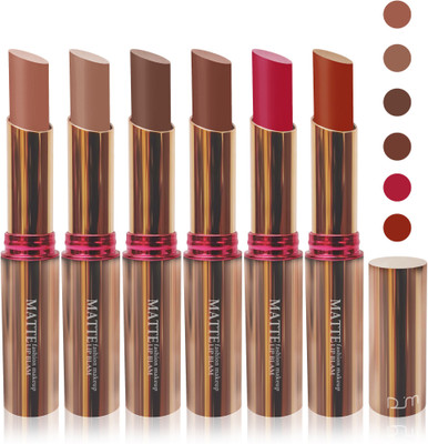 

Femina09 velvet matte lady blam Enriched with Vitamin E lipstick women fashion color cosmetics makeup combo set of 6(red brown red pink l coffie brown brown coffie brown l brown)