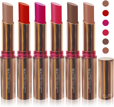 

Femina09 velvet matte lady blam Enriched with Vitamin E lipstick women fashion color cosmetics makeup combo set of 6(l coffie brown red d pink l rose pink coffie brown l brown)