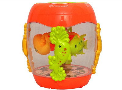 

TALKING GANESHA Musical Fish Aquarium Drum Toy with 3D lights, Music, and Learning Activities (Multicolor)(Red)