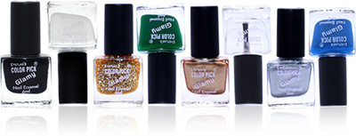 

Eyeflax's Colorpick Glamy Nail Enamel Combo of 8 Multicolor(Pack of 8)