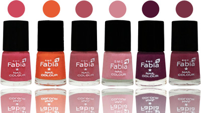 

Fabia Exclusive Nail Polish Shock Pink-Sour Orange-Mauve Pink-Rose-Boysenberry-Plum(Pack of 6)