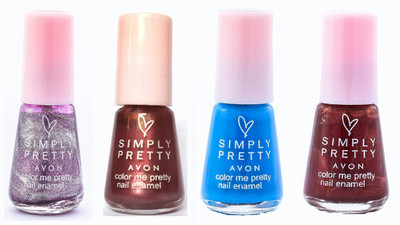 

Avon SP Nail Enamel Restage True Rose - Pretty Plum - Navy Blue - Luscious Cherry(Pack of 4)
