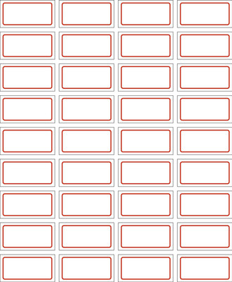 NPLABEL Blank Stickers With Border for General Use - 40 X 20 mm, 500 Stickers Per Packet, Self Adhesive Paper Label(Red)