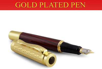 Hayman Dikawen 24 CT Gold Plated Fountain Pen(Ink Color - Blue, Black)