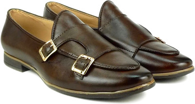 

Dockstreet Panache Series Monk Strap For Men(Brown