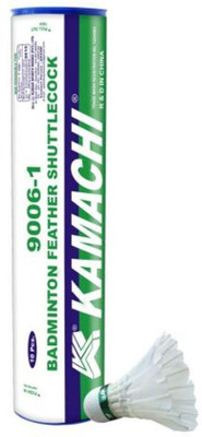 

KAMACHI 9006-1 BAdminton Feather shuttlecock Feather Shuttle - White(Medium, 77, 77, Pack of 10)