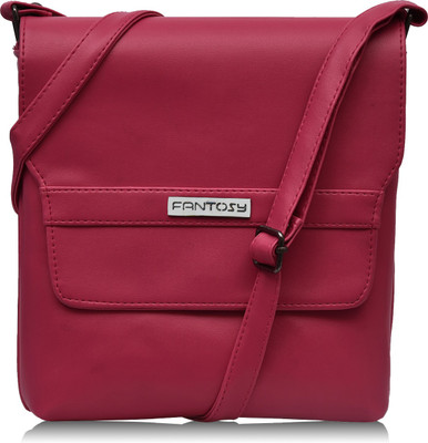 

Fantosy Women Evening/Party Pink Leatherette Sling Bag