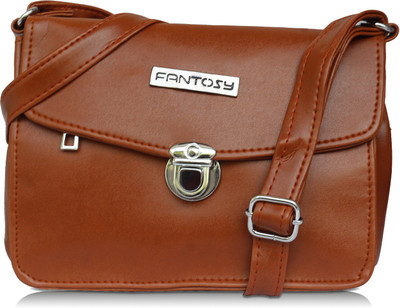 

Fantosy Women Casual Brown Leatherette Sling Bag