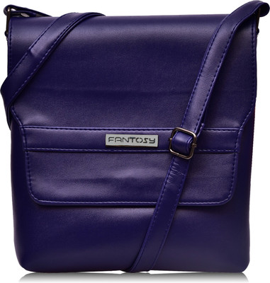 

Fantosy Women Evening/Party Blue Leatherette Sling Bag