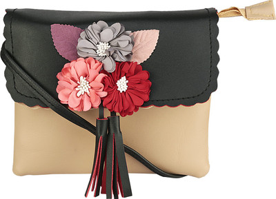 

Nupur Women Evening/Party, Casual Black PU Sling Bag