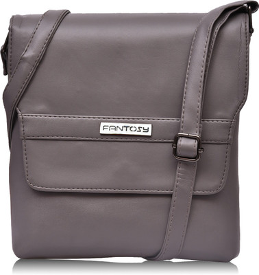 

Fantosy Women Evening/Party Grey Leatherette Sling Bag