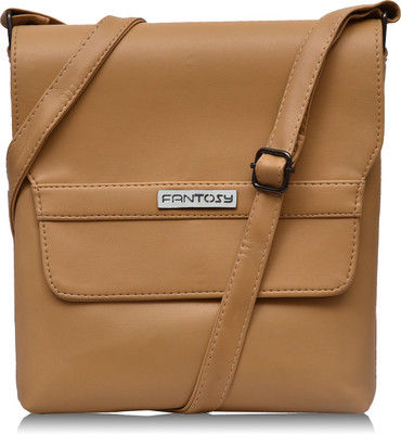 

Fantosy Women Casual Beige Leatherette Sling Bag