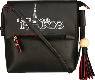 

Nupur Girls Evening/Party, Casual, Sports Black PU Sling Bag