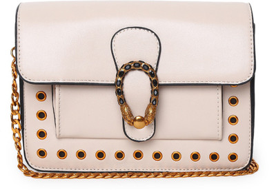 

Couch Potato Women Casual, Evening/Party, Formal Beige Leatherette Sling Bag