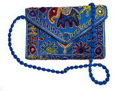 

Unique Fashion Women Casual Blue Silk Sling Bag