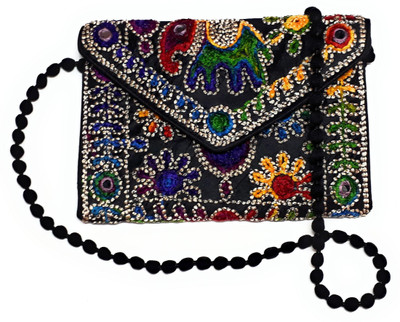 

Unique Fashion Women Casual Black Silk Sling Bag