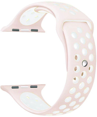 

CELLFATHER Soft Silicone Sport Strap Replacement iWatch Wristband for Apple iWatch Series 3 Series 2 Series 1 Sport Edition Nike 38mm (Barely Rose/Pearl Pink) WATCH NOT INCLUDED Smart Watch Strap(Pink)
