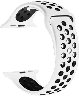 

CELLFATHER Soft Silicone Sport Strap Replacement iWatch Wristband for Apple iWatch Series 3 Series 2 Series 1 Sport Edition Nike 38mm (Pure Platinum/Black) WATCH NOT INCLUDED Smart Watch Strap(Black)