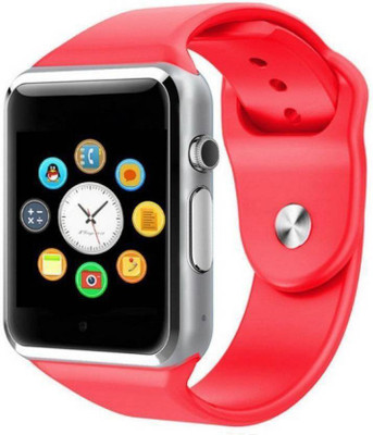 

Kwitech A1 Bluetooth with Built-in Sim card and memory card slot touch Compatible with Android IOS Mobiles Wrist Calling mobile Smartwatch(Red Strap Free Size)