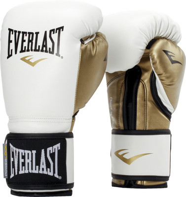 

Everlast Powerlock Training -10oz Boxing Gloves (M, White, Gold), Gold;white