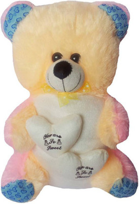 

Flower Engine Double Heart Teddy - 18 inch(Multicolor)