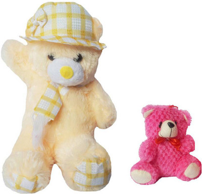 

Flower Engine Shining Ribbon Teddy with Car Hanging Teddy Pink - 16 inch(Multicolor)