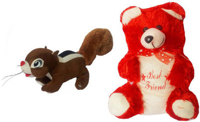

Flower Engine Small Red Teddy with Rattle Ball - 10 inch(Multicolor)