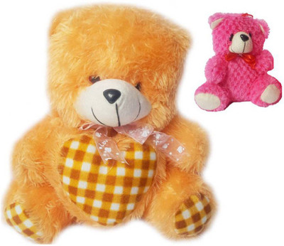 

Flower Engine Ribbon Heart Teddy with Car Hanging Teddy Pink - 12 inch(Multicolor)