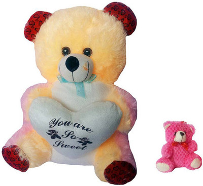 

Flower Engine Cute Heart Teddy With Car Hanging Teddy Pink - 17 inch(Multicolor)