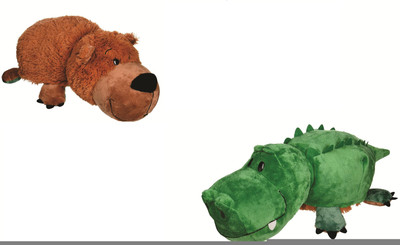 

Skylofts 16" Huggable Flip Cushion with 2 Wonderful Collectibles in One (Labrador Dog / Crocodile) Soft Toys For Kids - 40 cm(Multicolor)