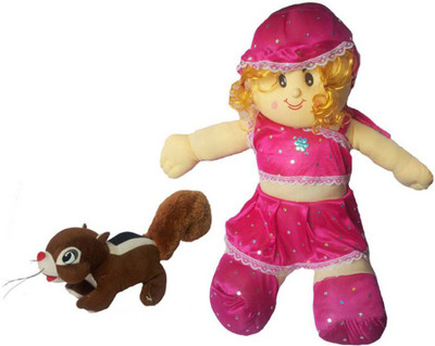

Flower Engine Disco Doll Pink with Squirrel - 24 inch(Multicolor)